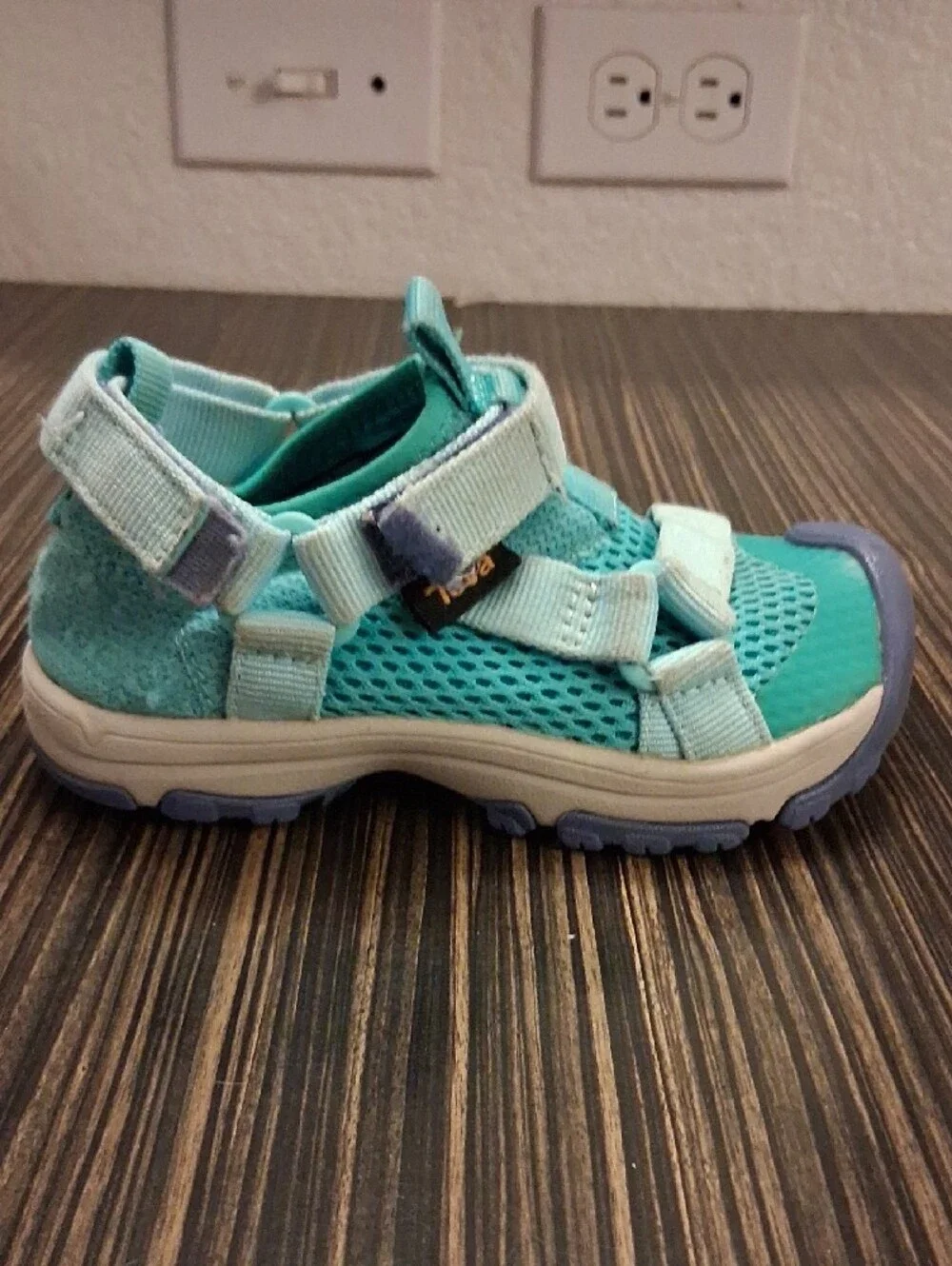 Teva Kids  Aqua Teal Mesh Sport Sandals with Hook-and-Loop Straps